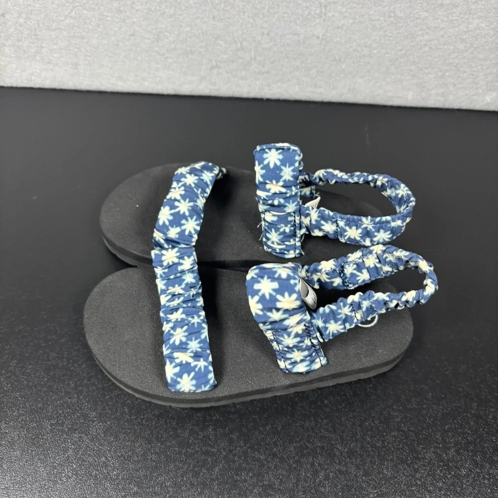 Cat & Jack Toddler Girls Blue/White Slingback Sandal - Size 9‎ EUC Summer Beach